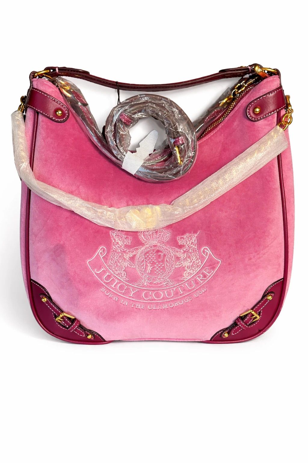 Juicy Couture Juicy Couture twig narrative large hobo pink velour bnwt Size ONE SIZE - 1 Thumbnail