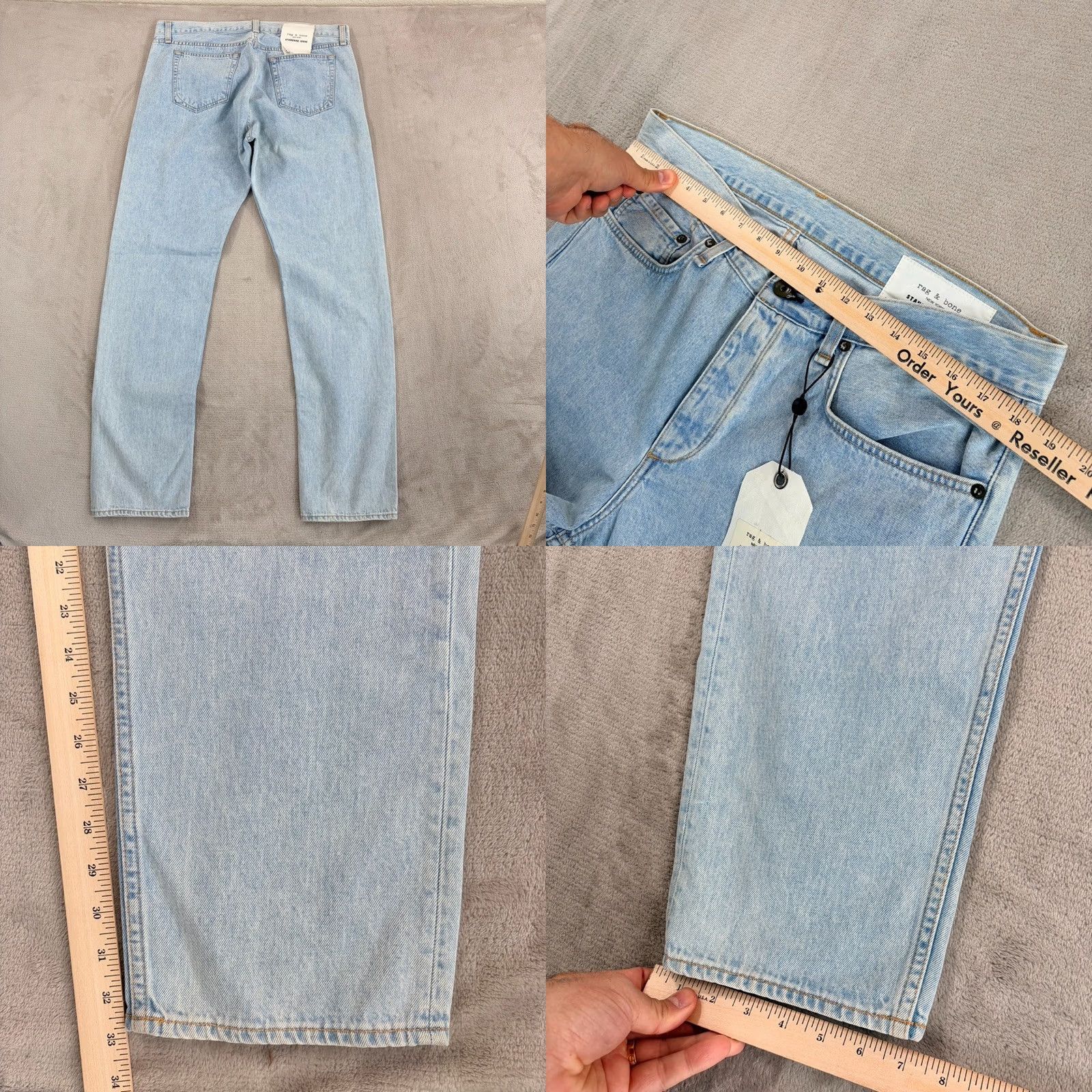 Rag & Bone rag & bone Fit 2 Slim Jeans Button Fly 5-Pocket Denim Bleach Blue 36x33 USA Made NWT Men IUSA USA Size US 36 / EU 52 - 8 Thumbnail