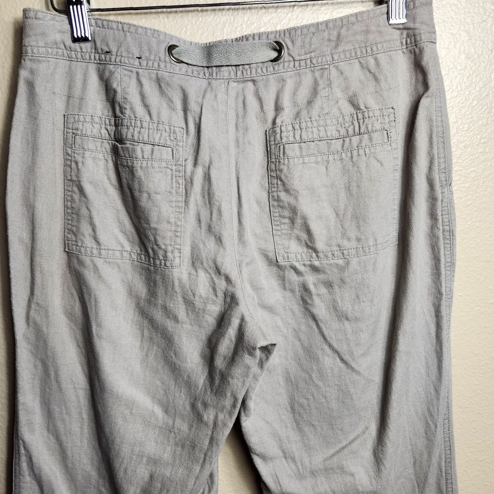 Banana Republic Banana Republic Womens Ryan Fit Pant Wide-Leg Linen Tan 4 | Linen Blend Beach Casual Pockets Bottoms Size 27" / US 4 / IT 40 - 6 Thumbnail