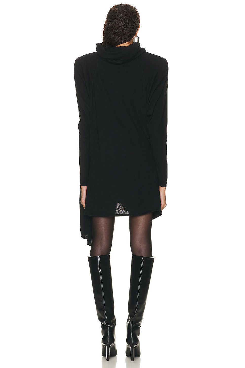 Saint Laurent Paris o1b1hav111124 Hooded Dress in Wool in Black Size S / US 4 / IT 40 - 6 Thumbnail