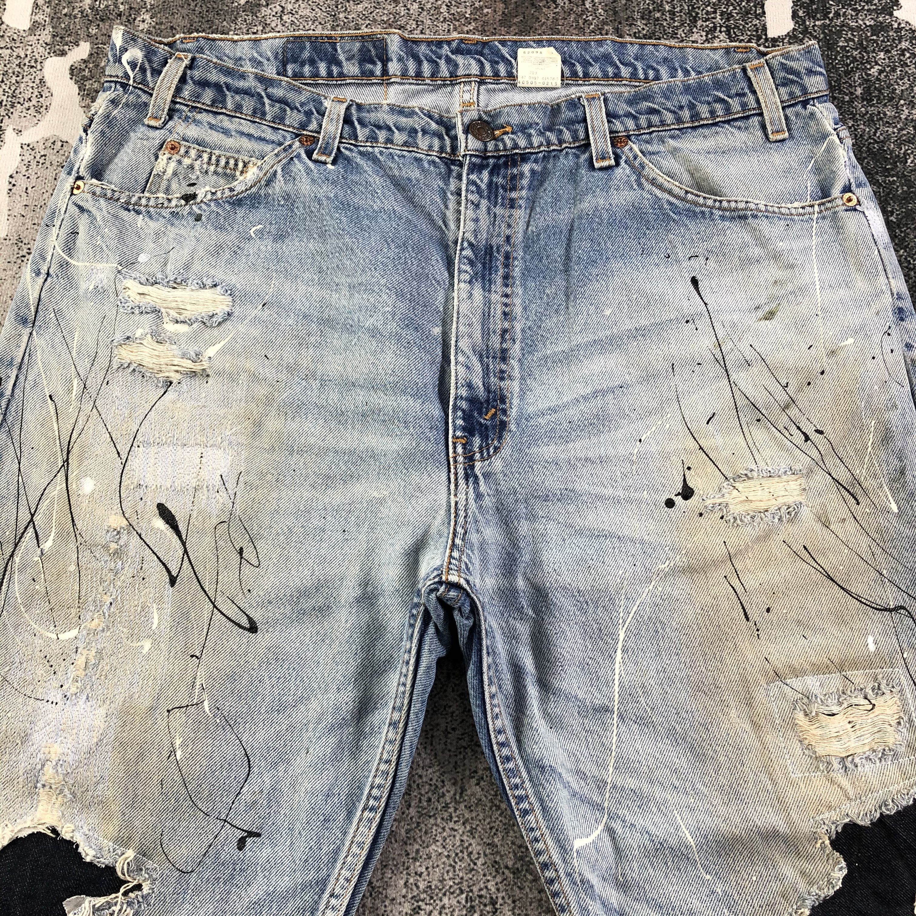Levi's Vintage Levis 505 Jeans Painted Denim KJ1722 Size US 39 - 3 Thumbnail