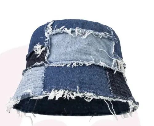 Japanese Brand Patchwork Denim Bucket Hats Size ONE SIZE - 3 Thumbnail