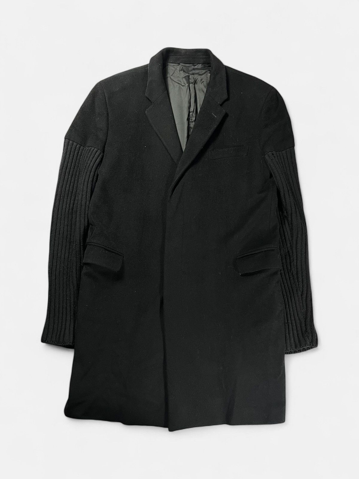 Helmut Lang Helmut Lang - AW03 Knit Sleeve Chester Coat Size US XL / EU 56 / 4 - 1 Thumbnail