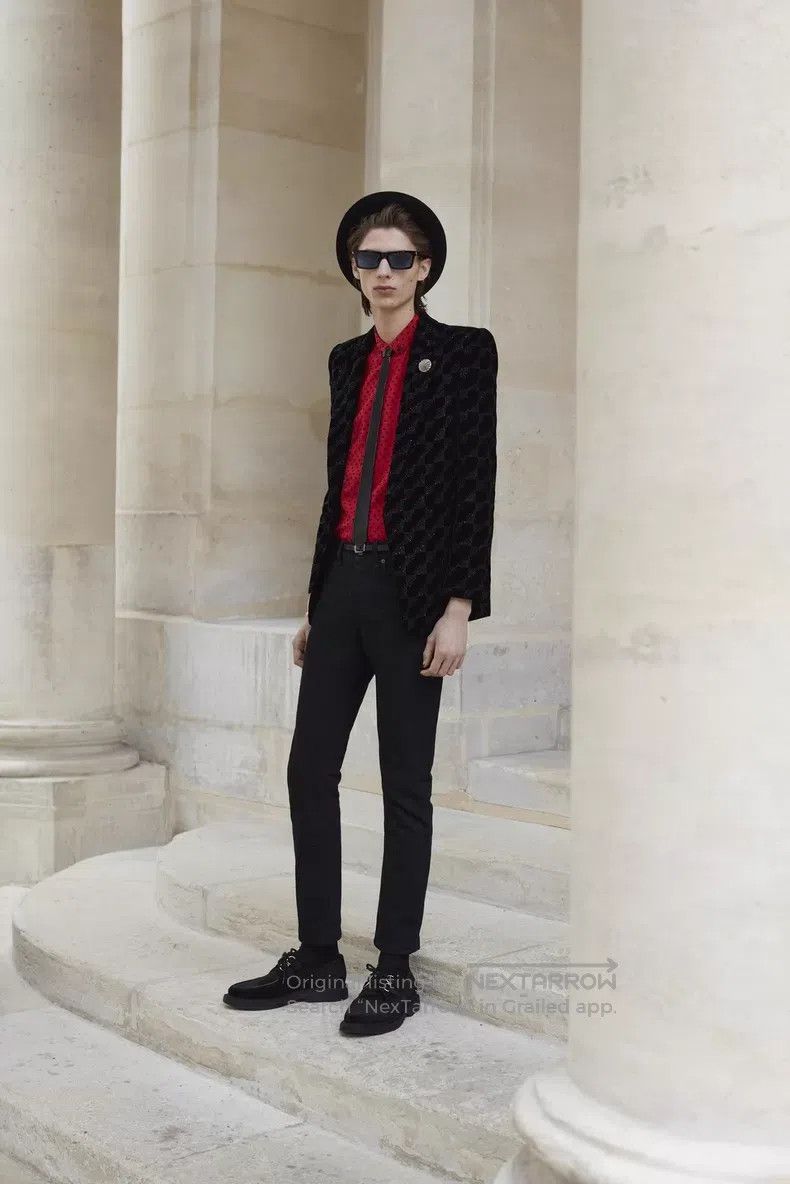 Saint Laurent Paris Saint Laurent Paris Silk Black and Red Flock Polka Dot Shi Size XS / US 0-2 / IT 36-38 - 6 Thumbnail