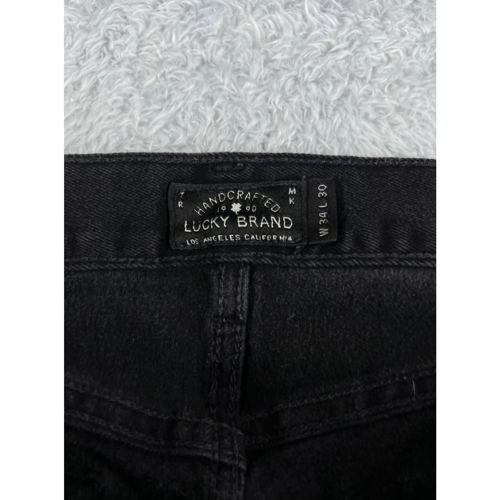 Lucky Brand Lucky Brand Jeans Men 34 Black Denim Straight Cotton Blend Stretch 34x27 Casual Regular 5-Pocket Design Mens Jeans Size US 34 / EU 50 - 6 Thumbnail