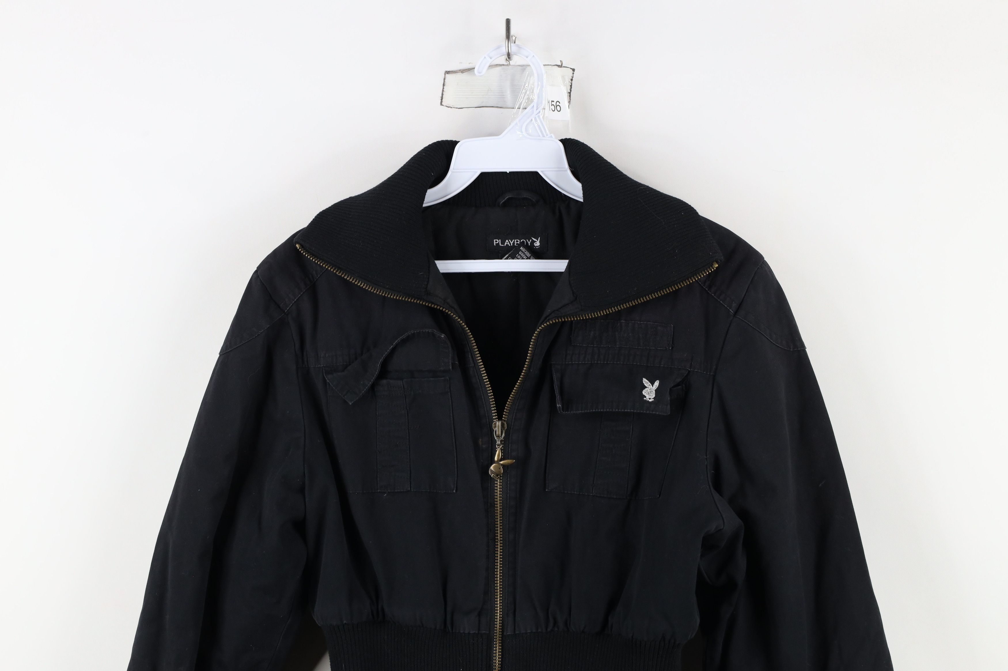 Playboy × Vintage Vintage 90s Y2K Playboy Fit Striped Bunny Full Zip Jacket Size 30 - 2 Thumbnail