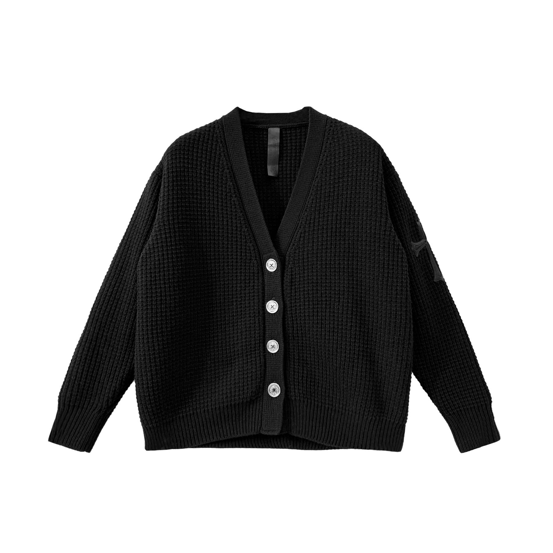 Chrome Hearts Chrome Hearts Cashmere Waffle Cross Patch Cardigan Sweater Size S / US 4 / IT 40 - 1 Thumbnail