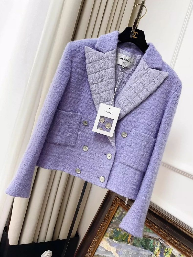 Chanel Chanel 21K autumn and winter show purple taro purple lapel Size XS / US 0-2 / IT 36-38 - 1 Thumbnail
