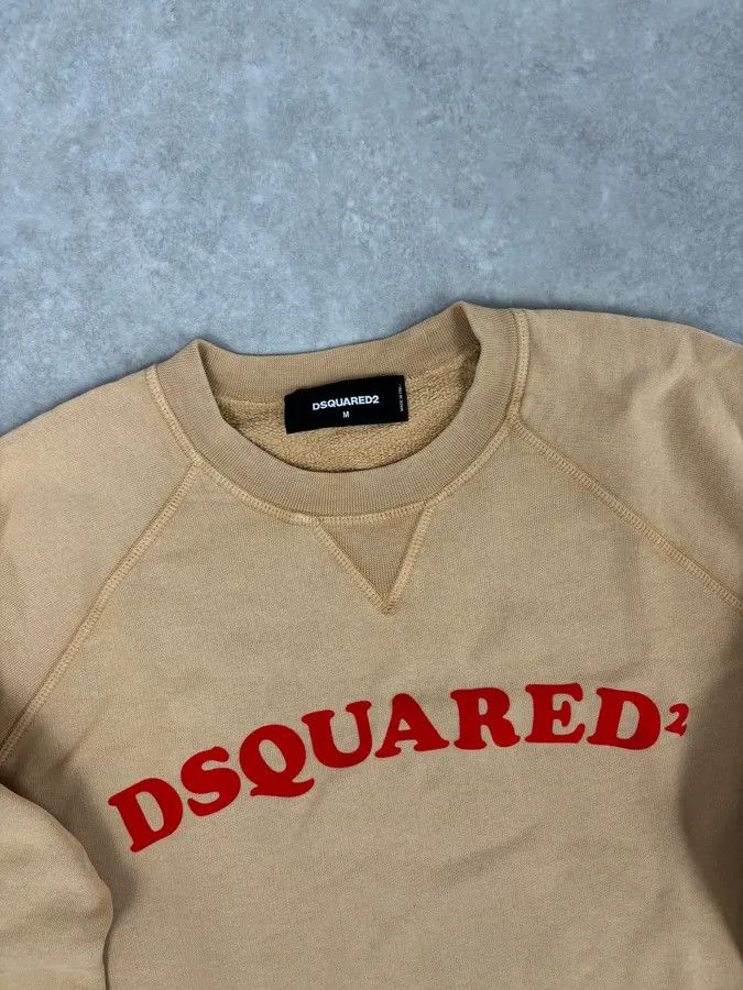 Dsquared2 AW2018 Dsquared2 Beige Red Writing Crewneck Sweater Size US M / EU 48-50 / 2 - 4 Thumbnail