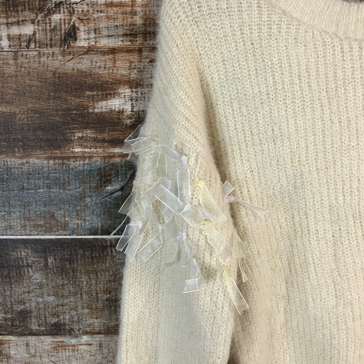 Homespun Knitwear × Majestic DLL Majestic Legon mohair Cream Knitwear #C236 Size M / US 6-8 / IT 42-44 - 10 Thumbnail