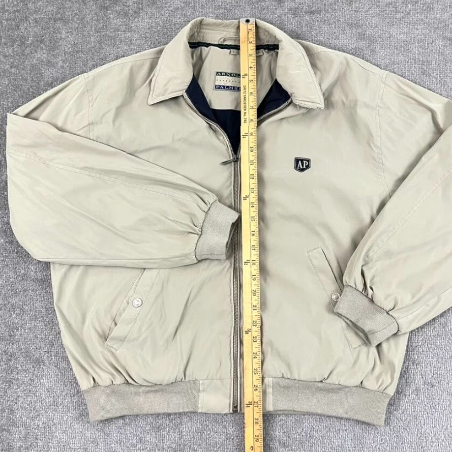 Vintage VINTAGE Arnold Palmer Jacket Mens Large Beig/ Brown Retro Golf Outerwear Full Zip Pocket Size US L / EU 52-54 / 3 - 4 Thumbnail