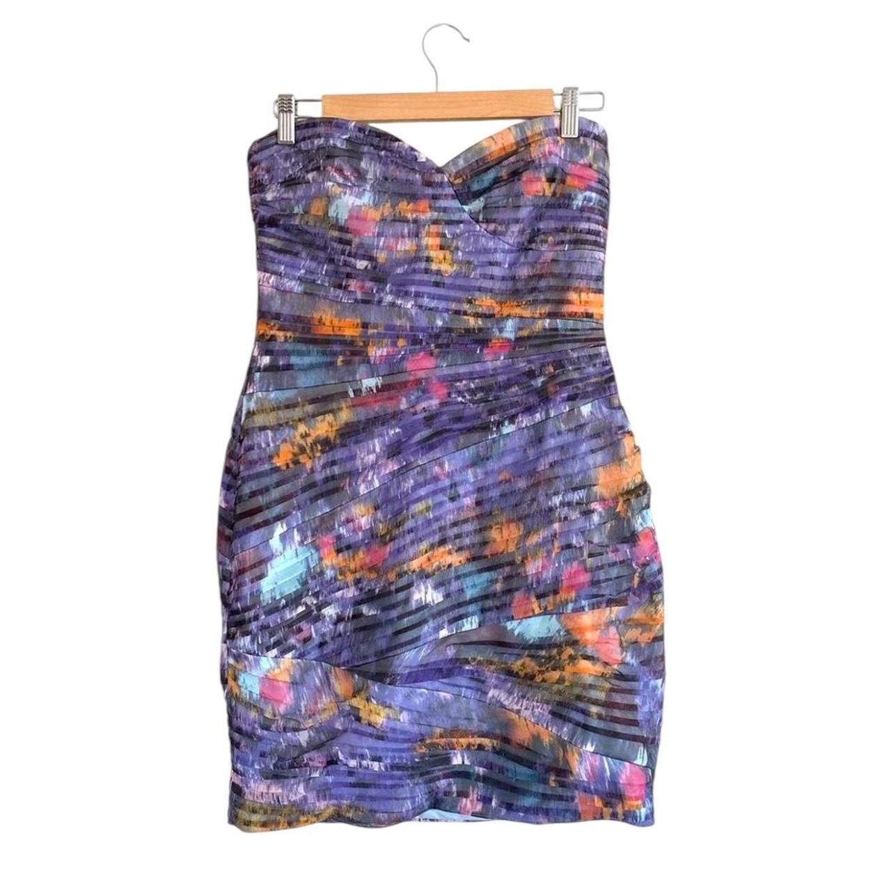 Bcbgmaxazria BCBGMAXAZRIA PURPLE WOMENS 10 STRAPLESS MINI DRESS Size L / US 10 / IT 46 - 1 Thumbnail