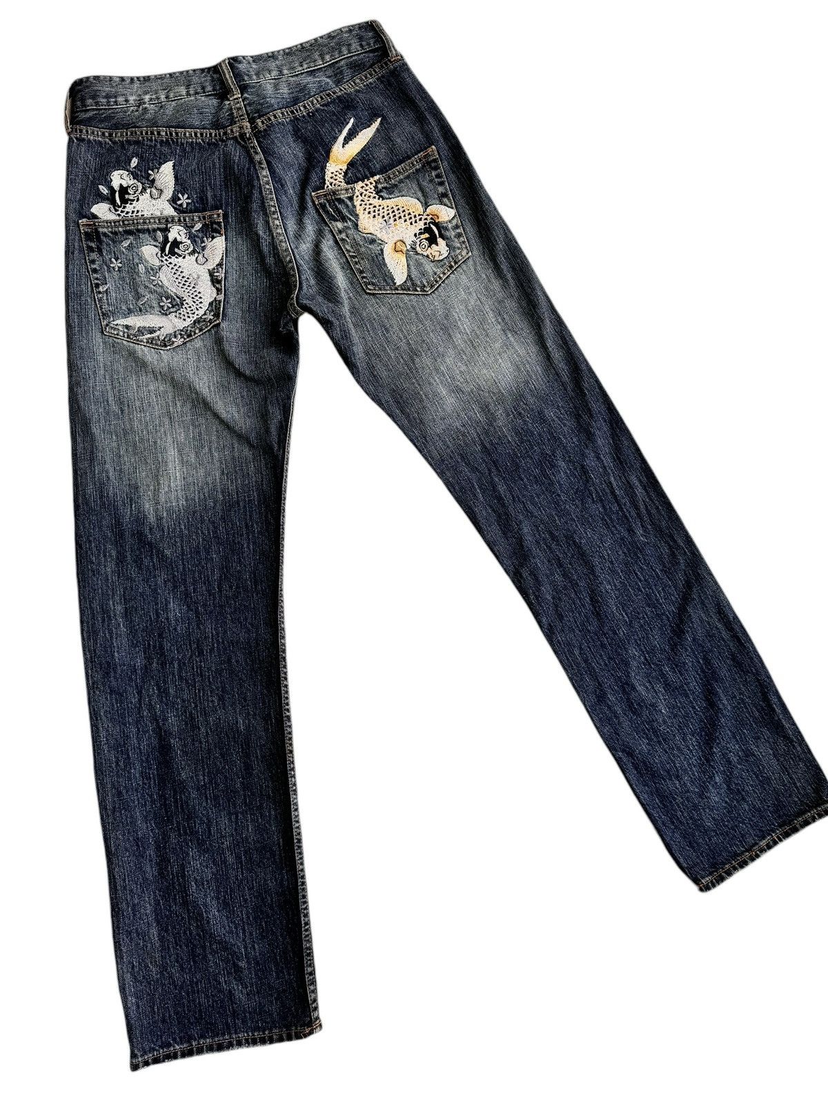 Japanese Brand ⚡️⚡️Japanese Brand Embroidery Fish Koi Denim Jeans Size US 30 / EU 46 - 1 Thumbnail