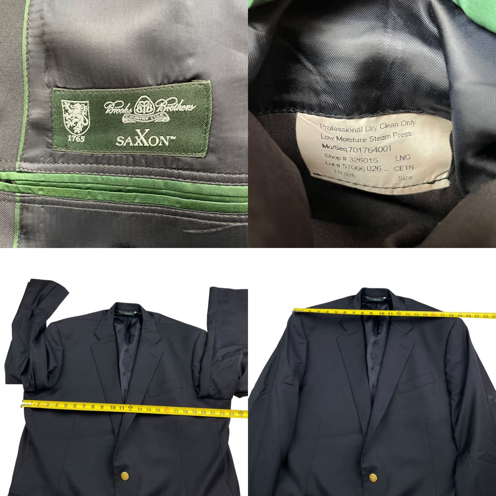 Brooks Brothers Brooks Brothers Country Club Blazer Two Button Navy Wool 100% Medium/42L Mens Madison Gold Button Navy • USA • 48L Size 42R - 8 Thumbnail