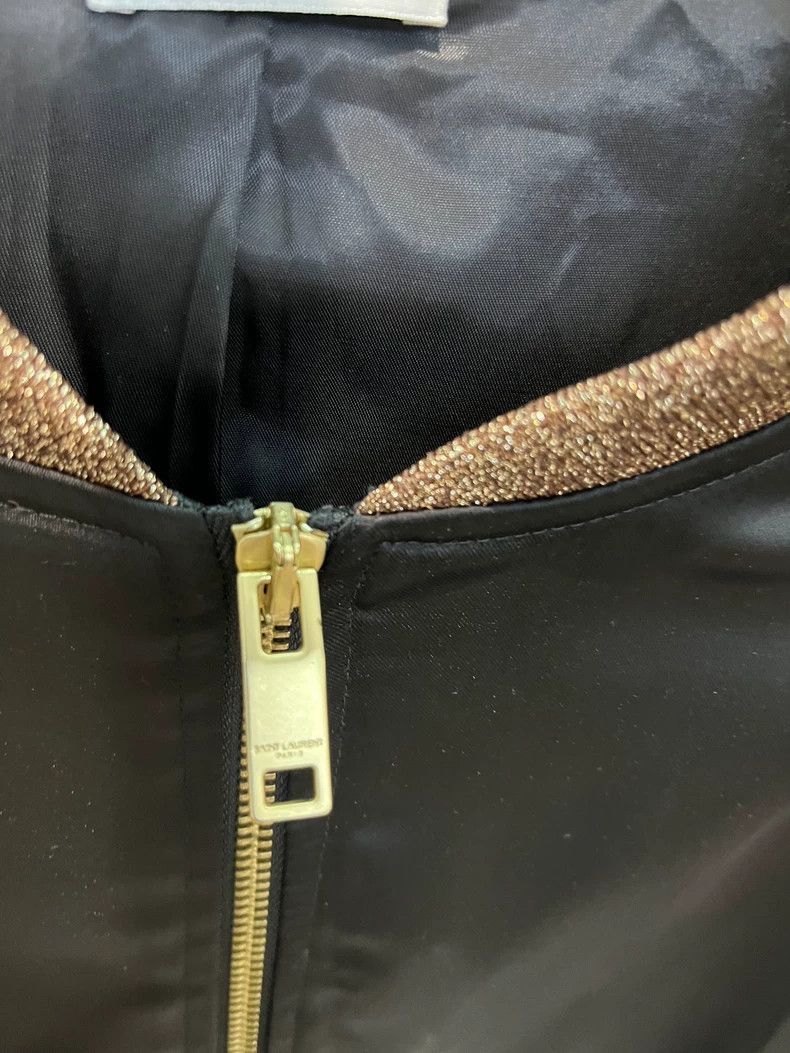 Saint Laurent Paris Saint Laurent Paris Saint Laurent Black Satin Bomber Jacke Size XXS / US 00 / IT 34 - 3 Thumbnail