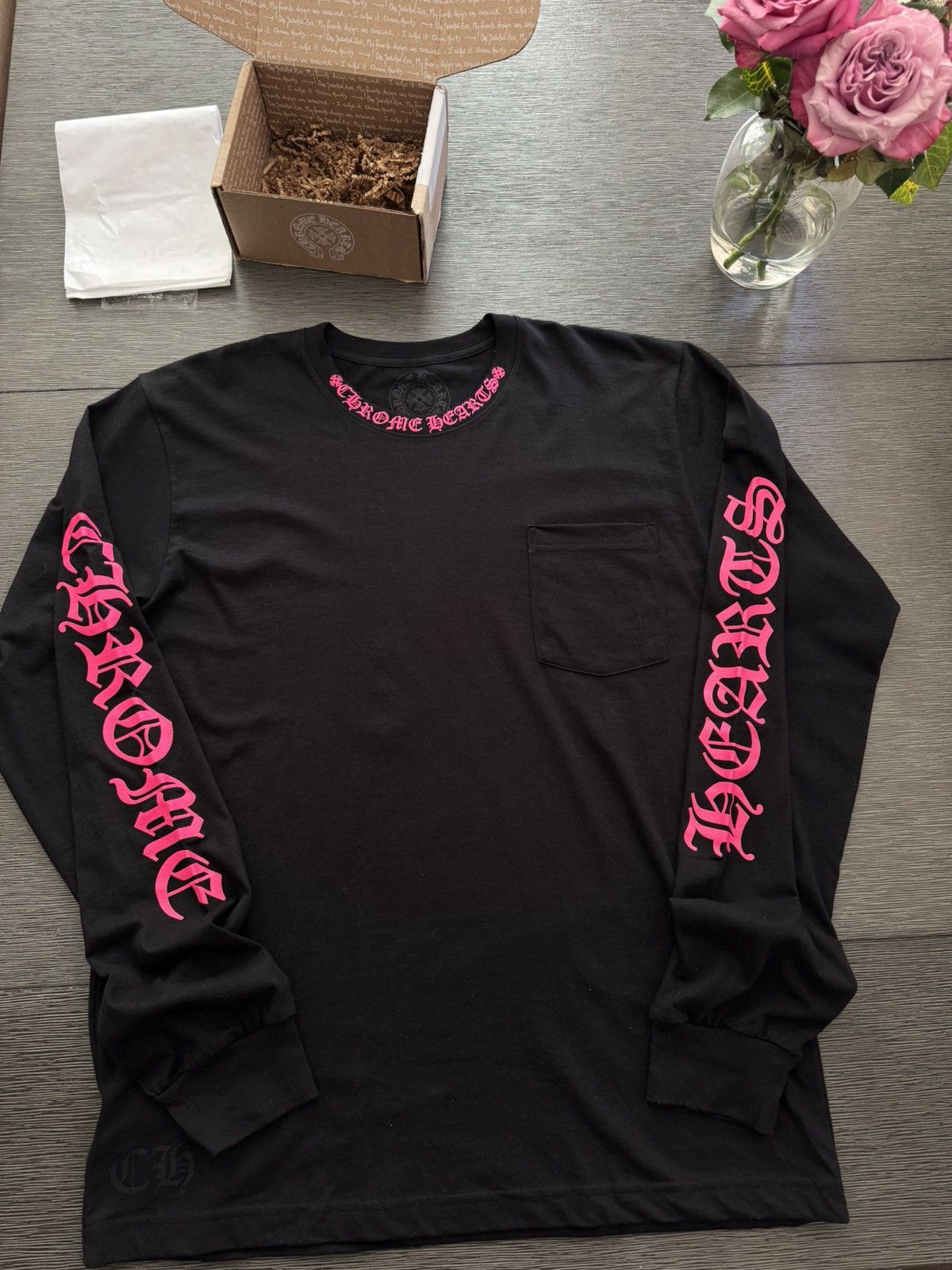 Chrome Hearts Pink Chrome Hearts Long Sleeve Pocket Crew🌺 Size US L / EU 52-54 / 3 - 1 Thumbnail