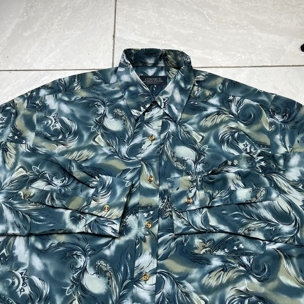 Japanese Brand abstract art silk shirt connect long sleeve button shirt Size US L / EU 52-54 / 3 - 5 Thumbnail
