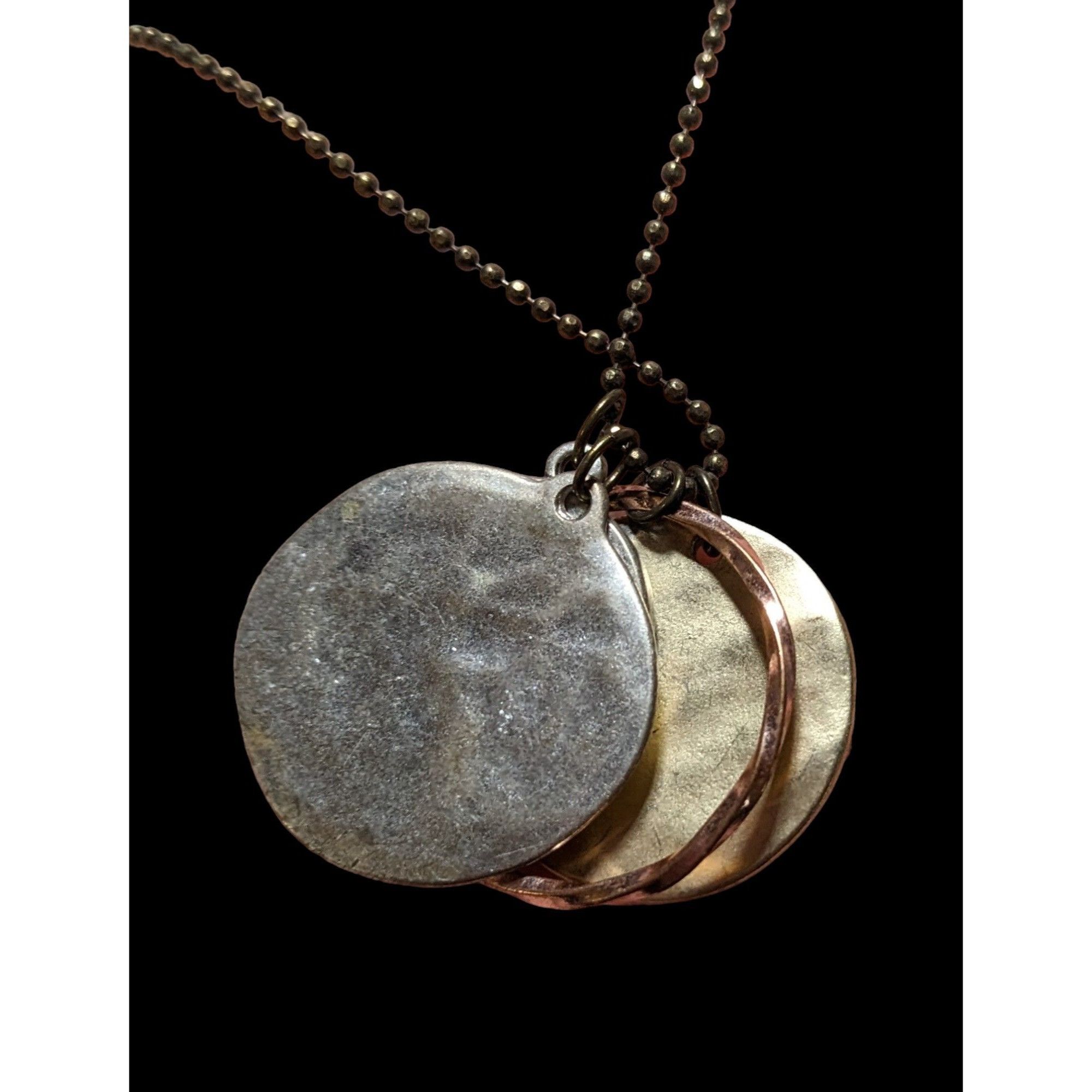 American Eagle Outfitters AEO Metallic Hammered Disc Necklace Size ONE SIZE - 2 Thumbnail