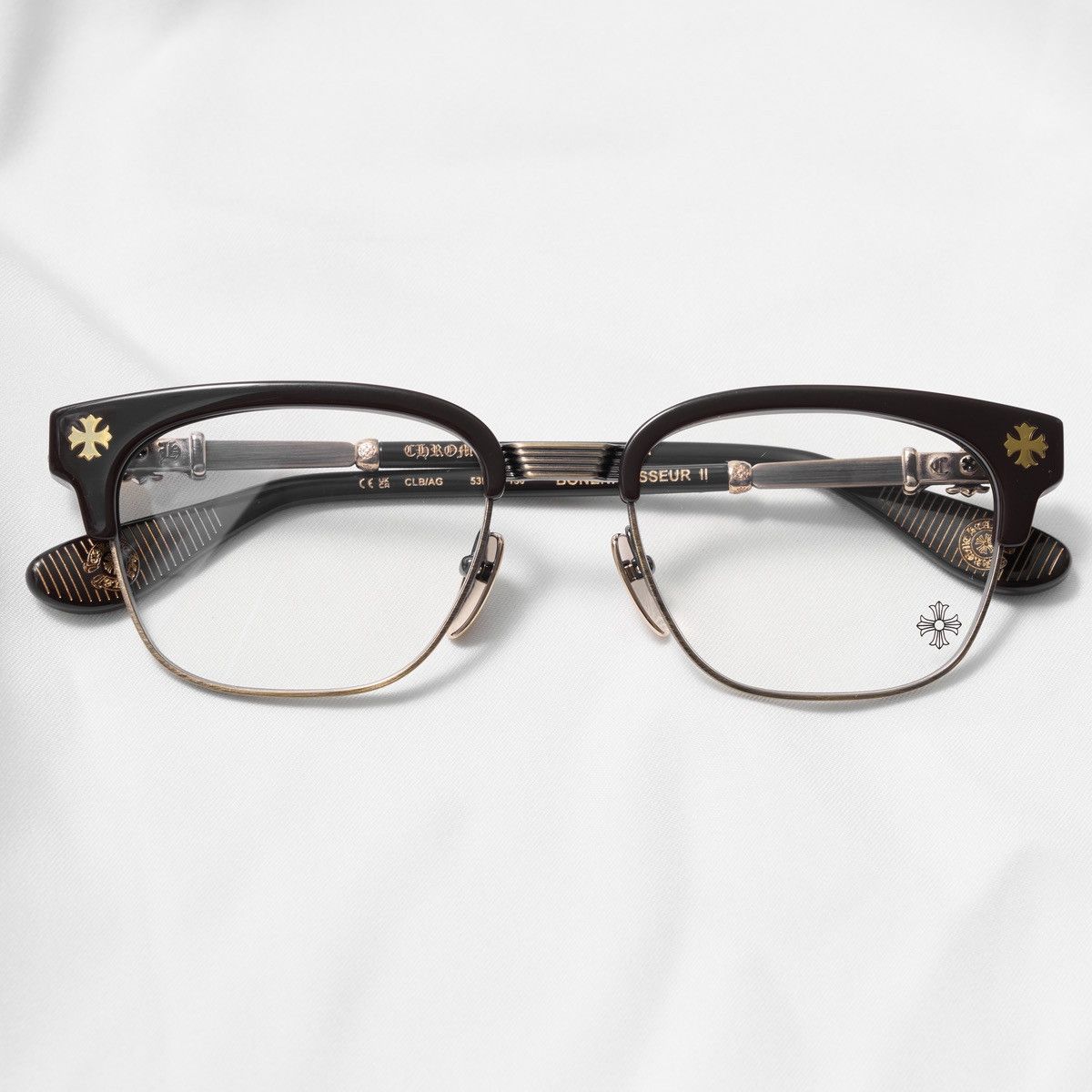 Chrome Hearts CHROME HEARTS BONENNOISSEUR II CLASSIC BROWN - ANTIQUE GOLD GLASSES Size ONE SIZE - 6 Thumbnail