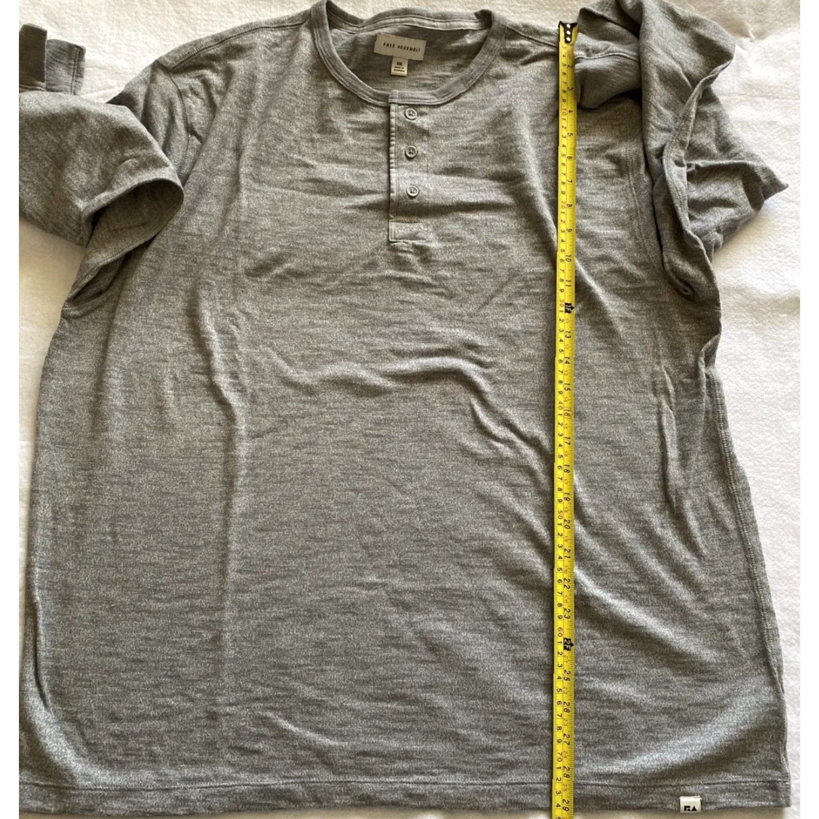 Vintage Free Assembly T-Shirt Mens XXL Thermal Gray Crew Neck Long Sleeve Solid Art Modern (2XL) Men Shirt Gray" Size US XXL / EU 58 / 5 - 5 Thumbnail