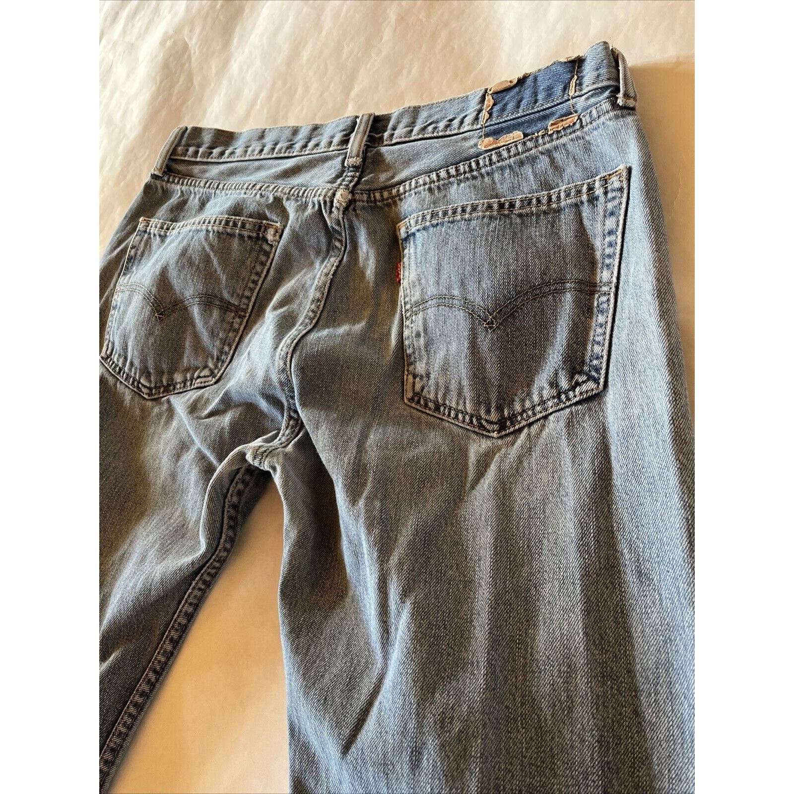 Levi's Levi's 505 Jeans Men's 36x31 Medium Wash Denim Cotton Blue Size US 36 / EU 52 - 13 Thumbnail