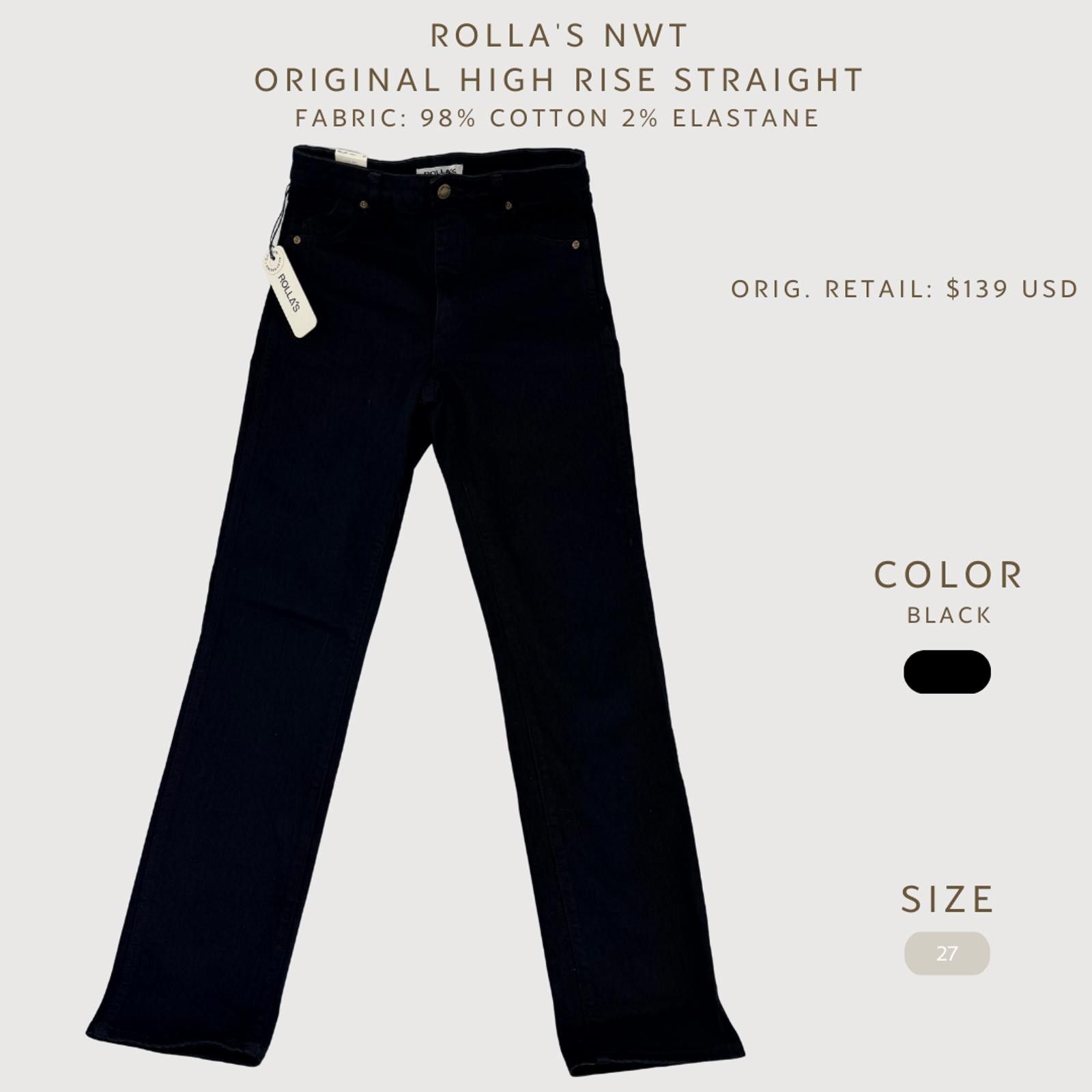 Rolla's Rolla's Original Straight Jeans High Rise Black 27 NWT Size 27" / US 4 / IT 40 - 2 Thumbnail