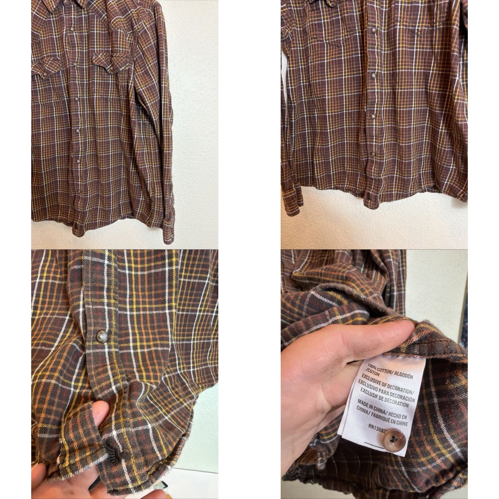 Cody James **Cody James Mens Large Brown Plaid Flannel Shirt** User: Cody James Mens Large Brown Plaid Flannel Shirt Size US L / EU 52-54 / 3 - 8 Thumbnail