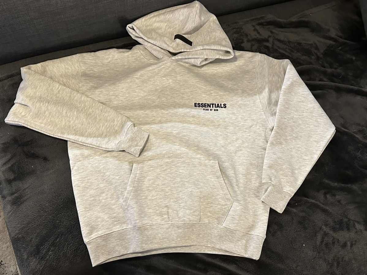 Pacsun Fear of God Essentials Hoodie Fw22 Light Oatmeal | Grailed