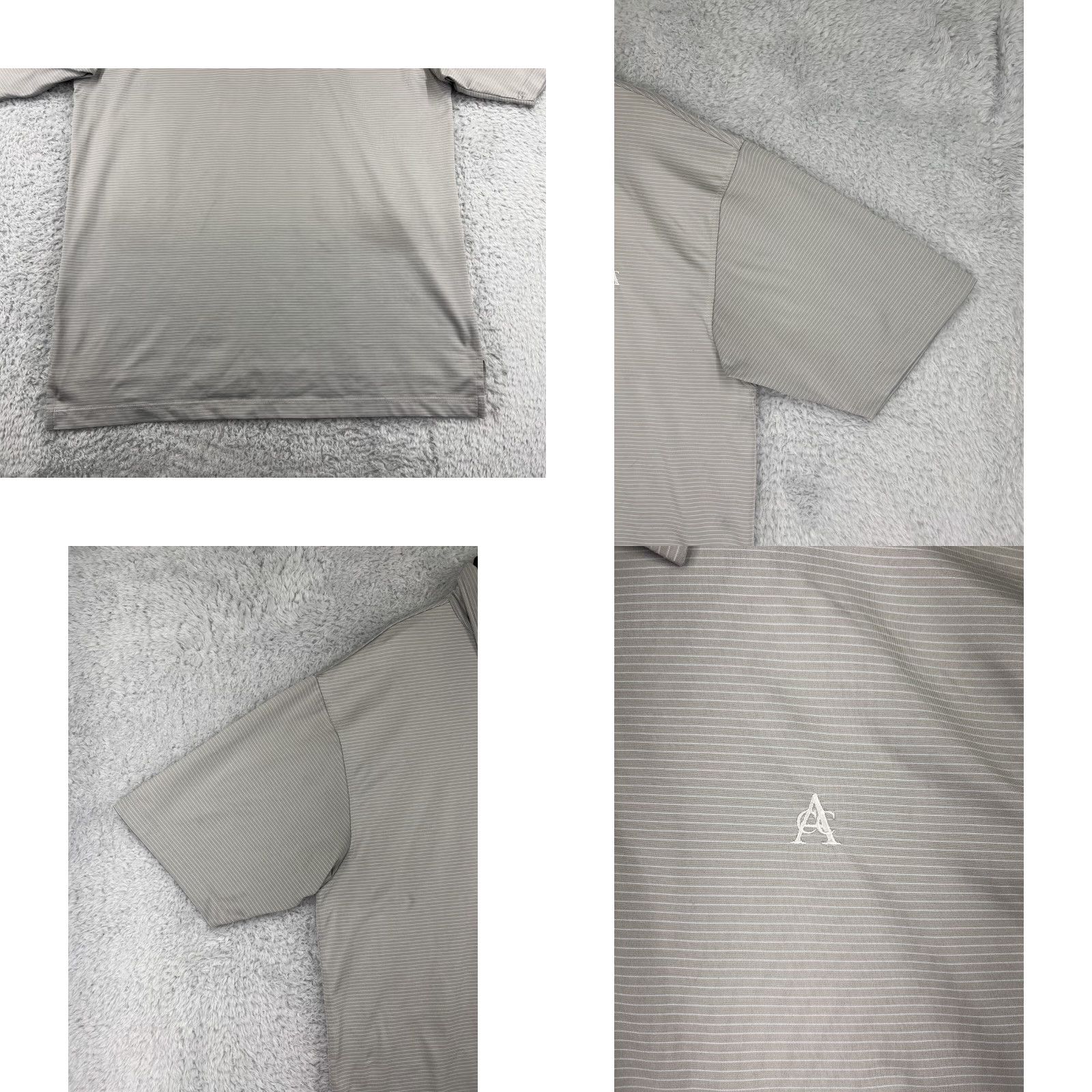 Vintage Dunning Polo Shirt Mens 2XL Gray Striped Polyester Blend Polo Shirt 2XL Blue Golf Golfers Sport American Polo Mens Size US XXL / EU 58 / 5 - 8 Thumbnail