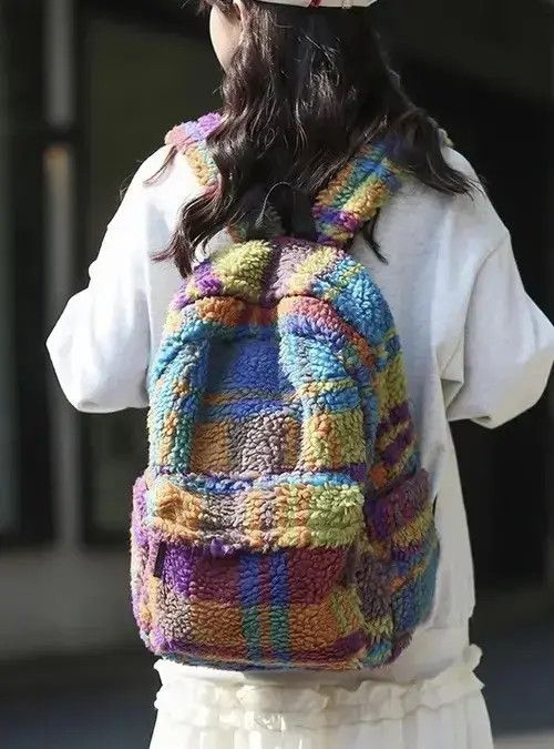 Other Unisex Fluffy Wool Plush Backpack Size ONE SIZE - 1 Thumbnail