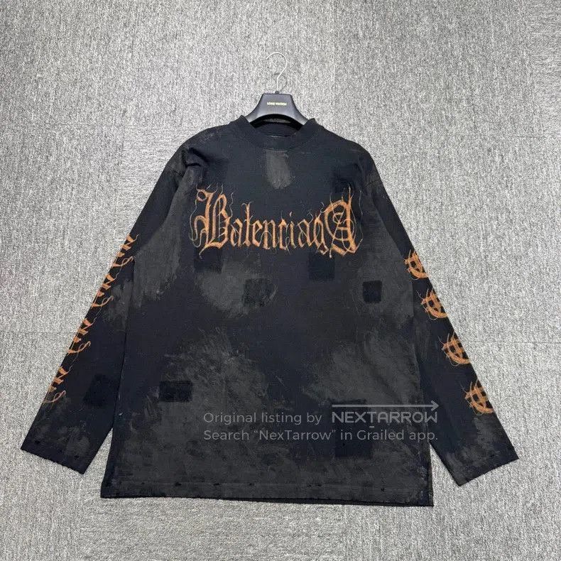 Balenciaga Balenciaga Distressed Logo Shirt. Size US S / EU 44-46 / 1 - 1 Thumbnail