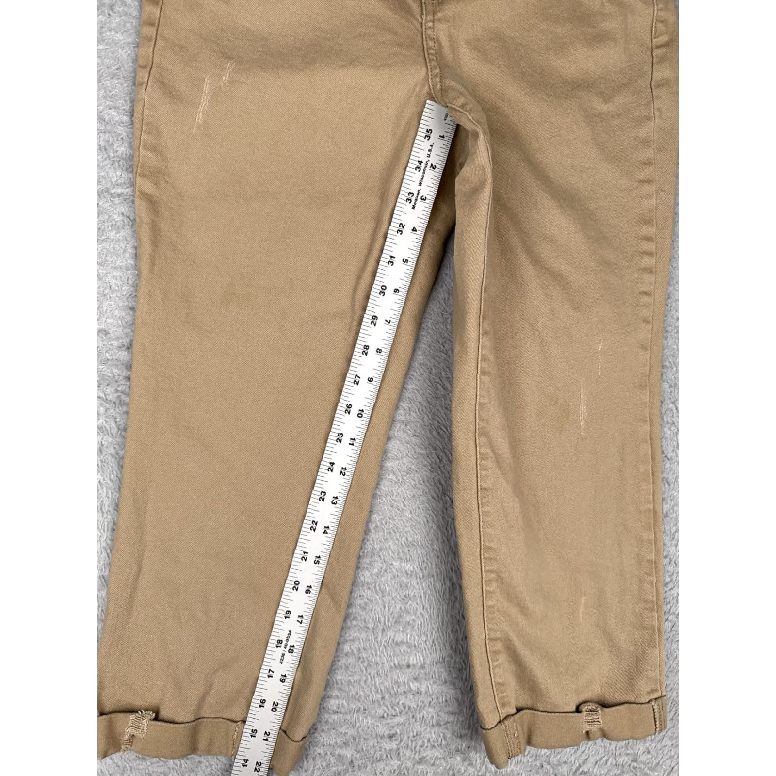 Vintage Time And Tru Pants Womens 6 Brown Mid Rise Cropped Chino Stretch Distressed Pockets Capris Casual Womens Size 28" / US 6 / IT 42 - 7 Thumbnail