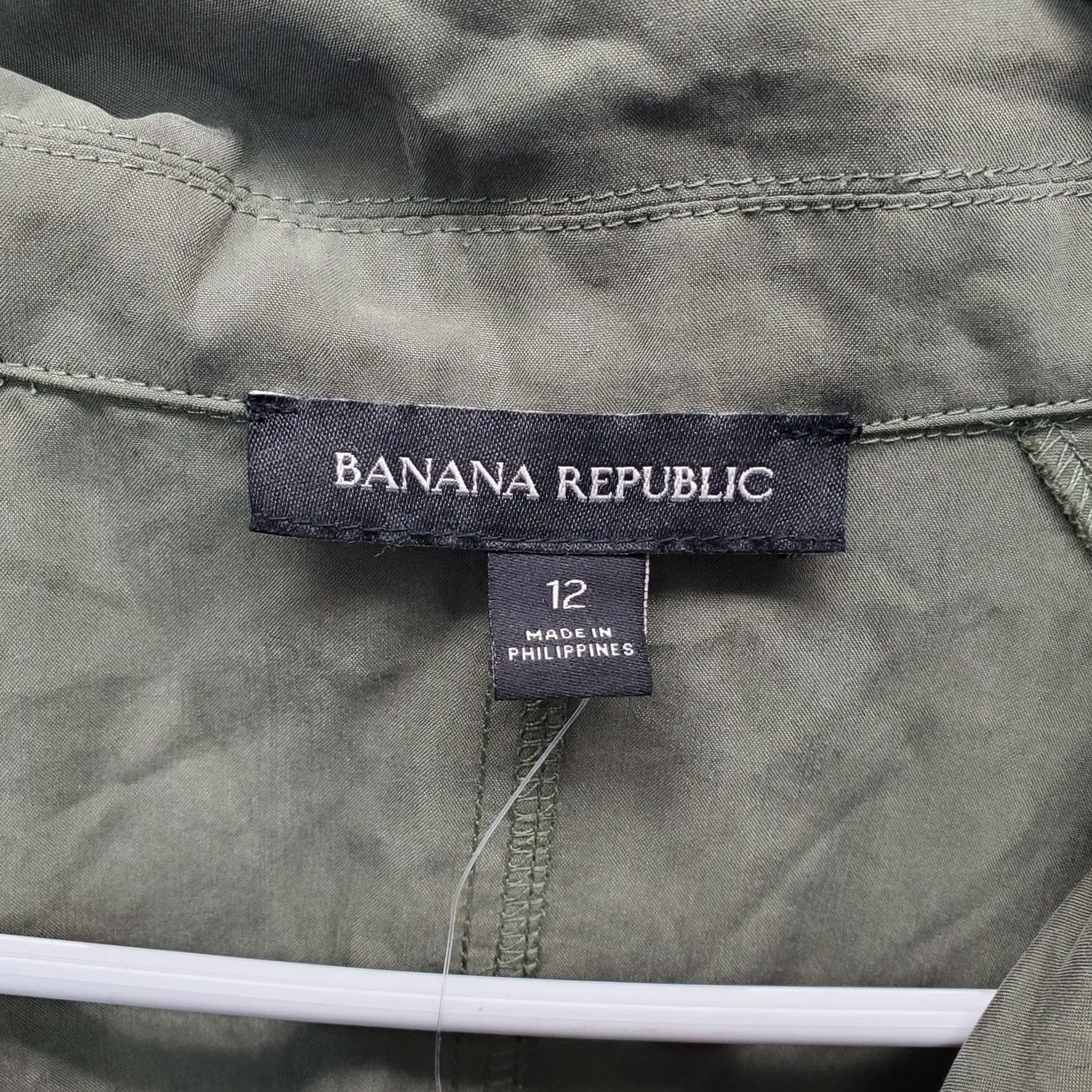 Banana Republic Banana Republic Dress Womens 12 Green Trench Roll Tab Sleeve Belt Waist Notch Size XL / US 12-14 / IT 48-50 - 5 Thumbnail