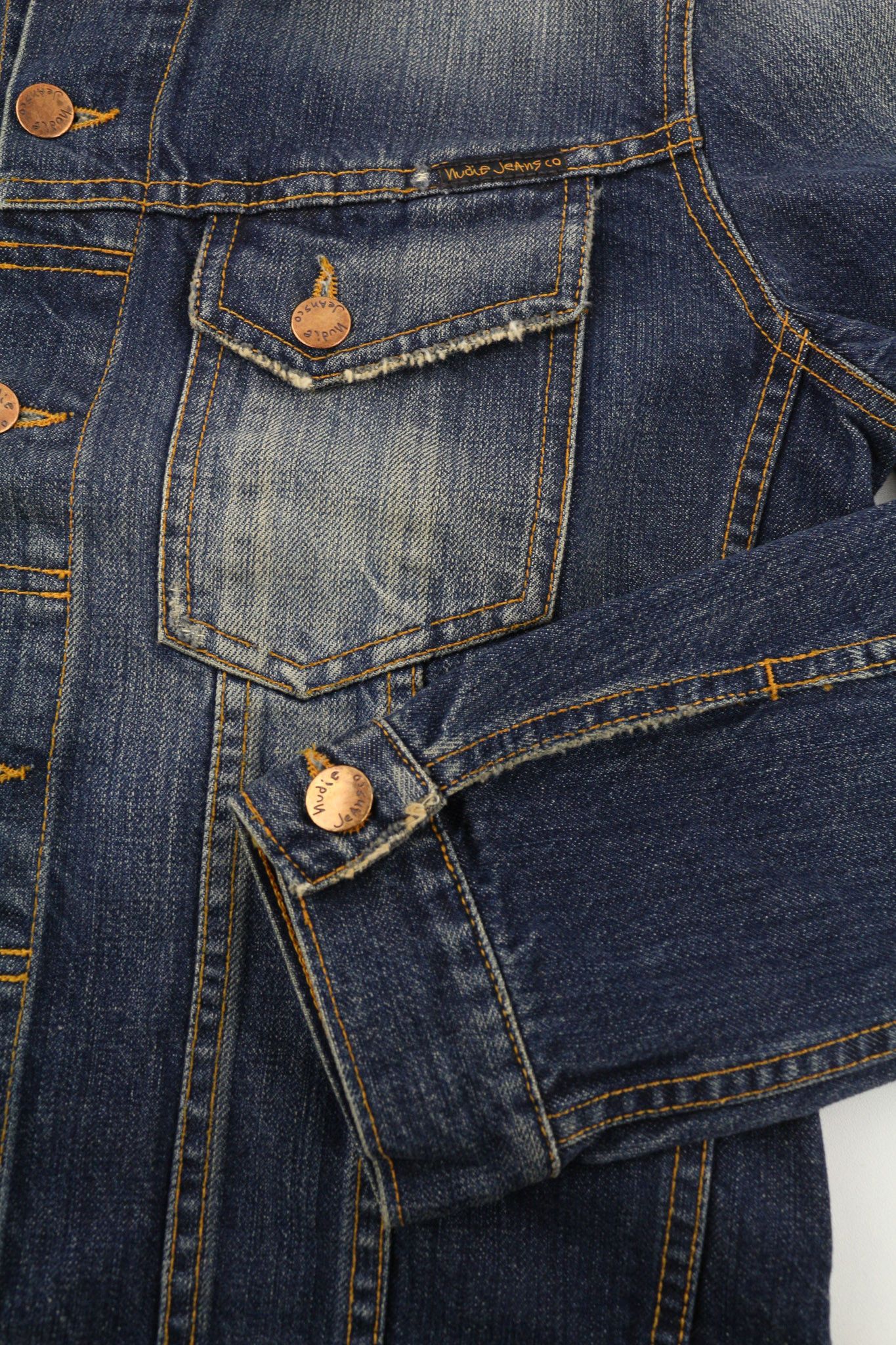 Nudie Jeans TERRY ORG. CONTRAST S Organic Cotton Denim Jacket 80379 Size US S / EU 44-46 / 1 - 5 Thumbnail