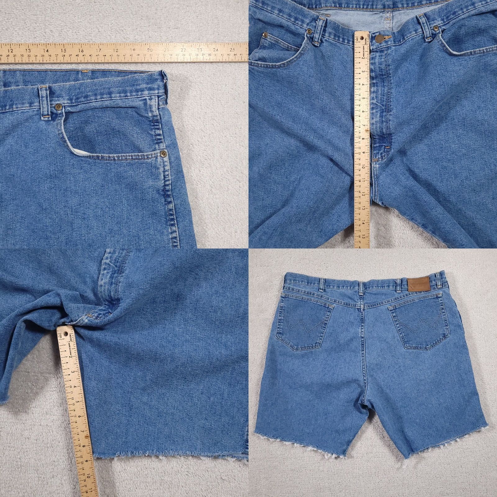 Wrangler Wrangler Denim Jean Shorts Mens 42 Raw Hem 9" Inseam Blue Casual Workwear Outdoor American Size US 42 / EU 58 - 8 Thumbnail