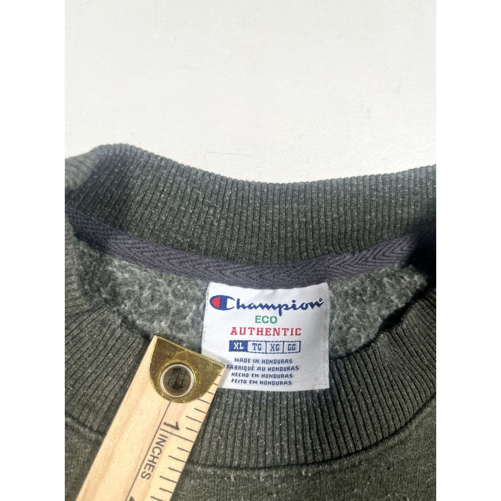 Champion Champion Sweatshirt Mens XL Green Fleece Crewneck Pullover with Embroidered Logo - ECO Authentic Crew Neck, Long Sleeve, Tag: Champion C Logo Size US XL / EU 56 / 4 - 3 Thumbnail