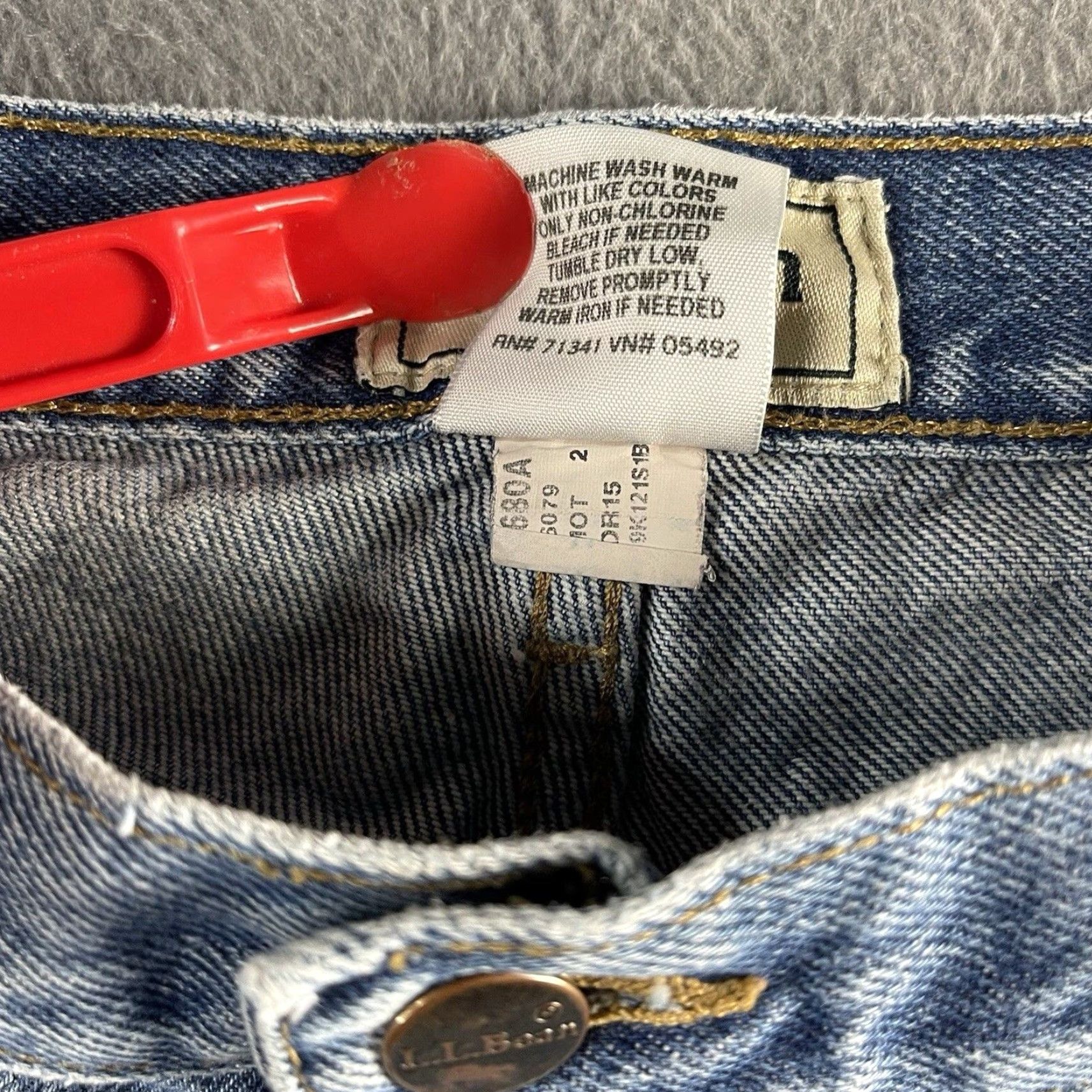 Vintage L.L. Bean Jeans Mens Natural Fit 31x29 Denim Blue Straight Pockets Belt Loops Zip Front Casual Workwear Vintage: No Mens Size US 32 / EU 48 - 3 Thumbnail