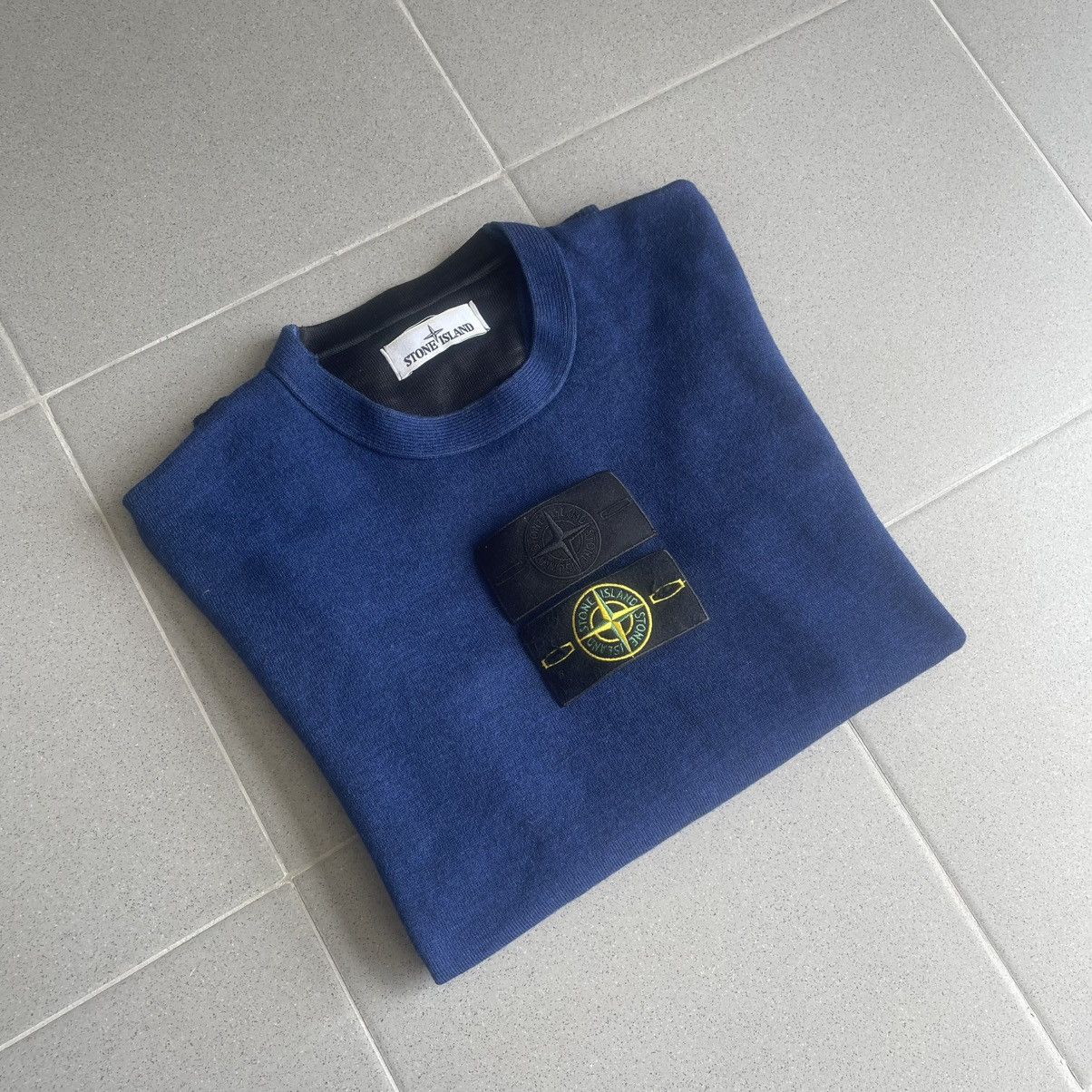 Stone Island Airbrush Wool Longsleeve Navy Blue L Sweatshirt