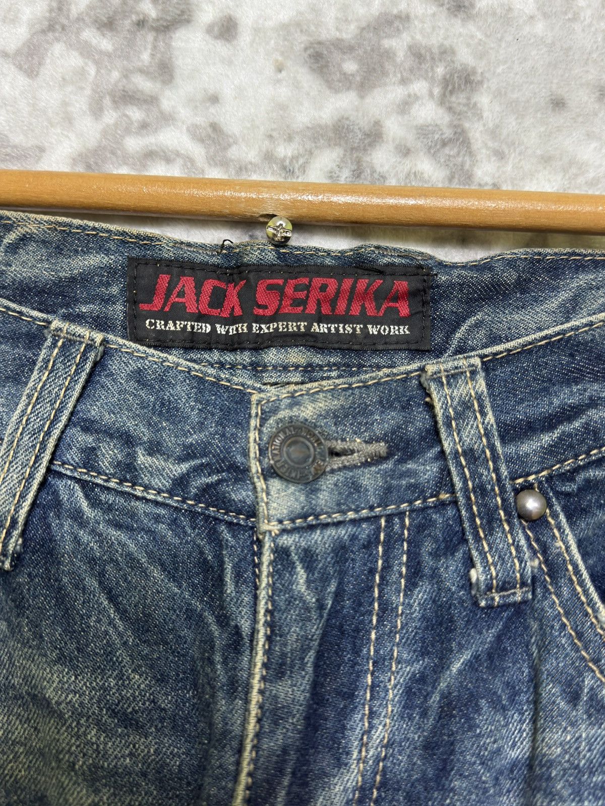 Hysteric Glamour Vintage Jack Serika Y2K Wing Graphic Boot Cut Jeans Size US 31 - 7 Thumbnail