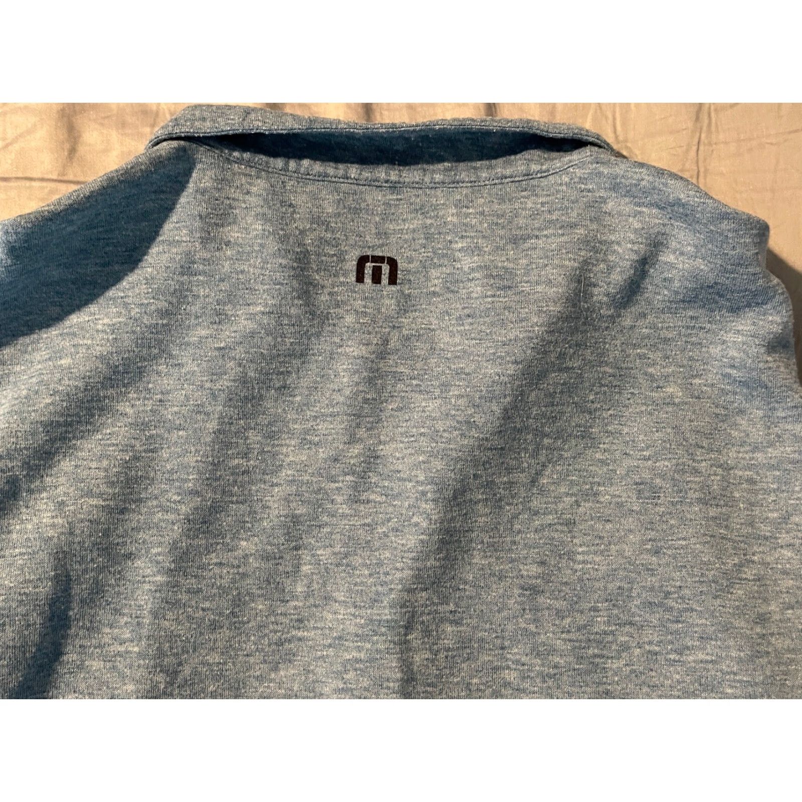 TravisMathew Travis Mathew Sweatshirt Mens XL Heather Blue 1/4 Zip Pullover Mock Neck Long Sleeve Joshua Tree Pullover Size US XL / EU 56 / 4 - 6 Thumbnail