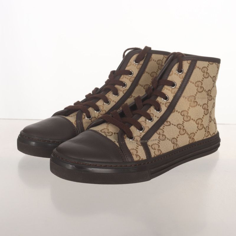 Gucci Gucci Stylish Brown High-Top Sneakers - Size US 5 / EU 37 - 1 Thumbnail