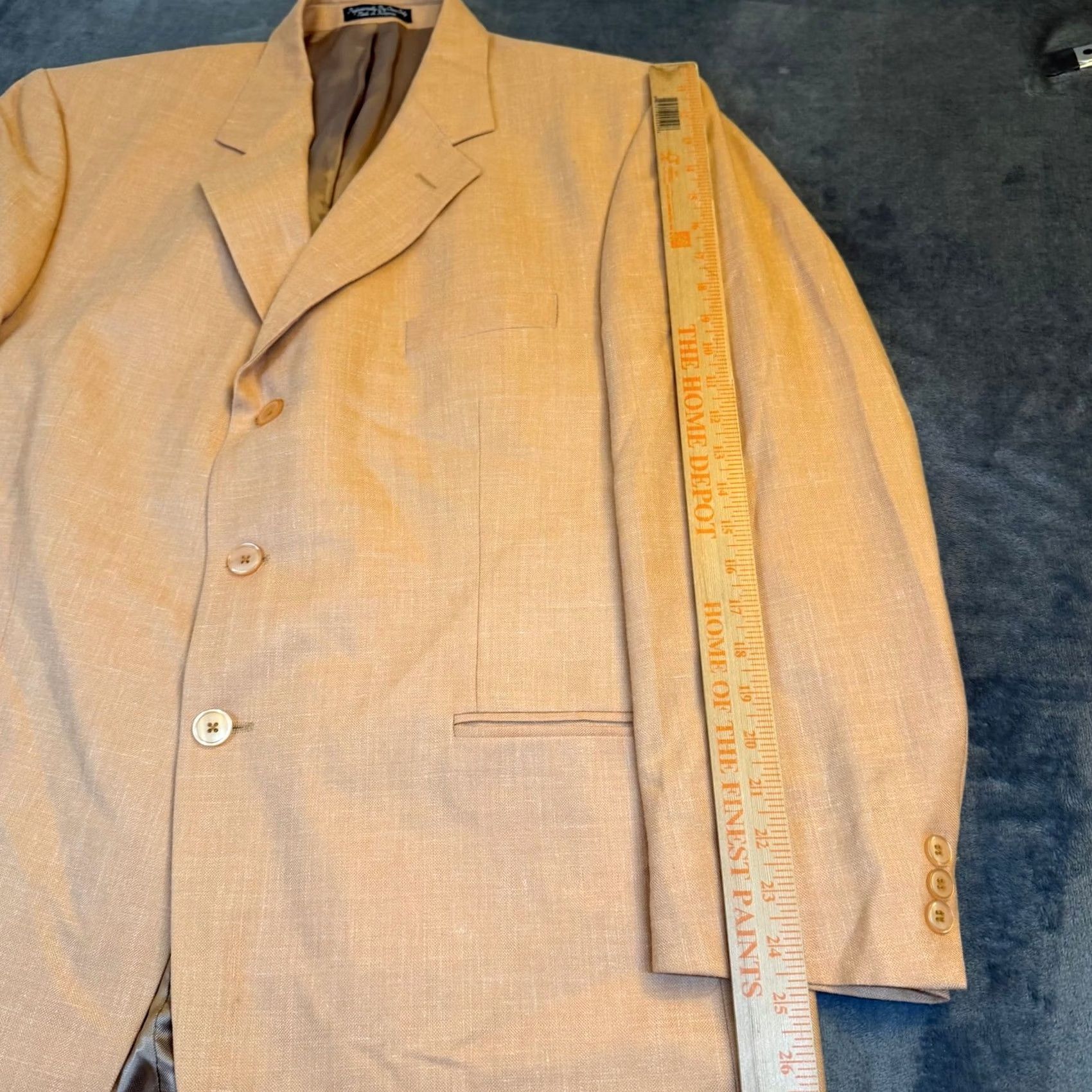 Vintage Millennium Collection Blazer Mens 46 Regular Orange Wool Silk Linen Three Button Blazer Mens Regular 46 Orange Wool Silk Linen Three Button Size 46R - 7 Thumbnail