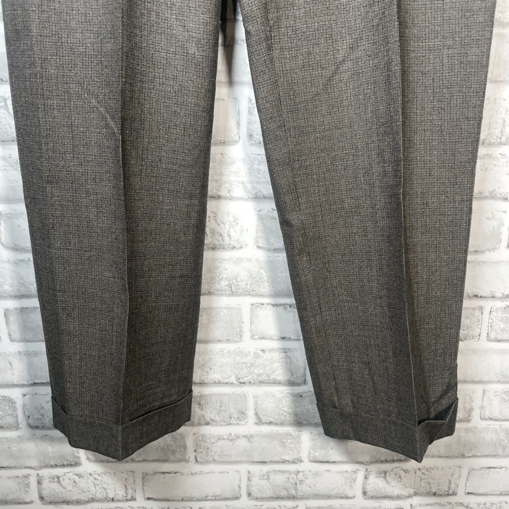 Jack Victor JACK VICTOR Gray Cuffed Dress Pants 100% Wool Mens 35x30 Size US 35 - 3 Thumbnail