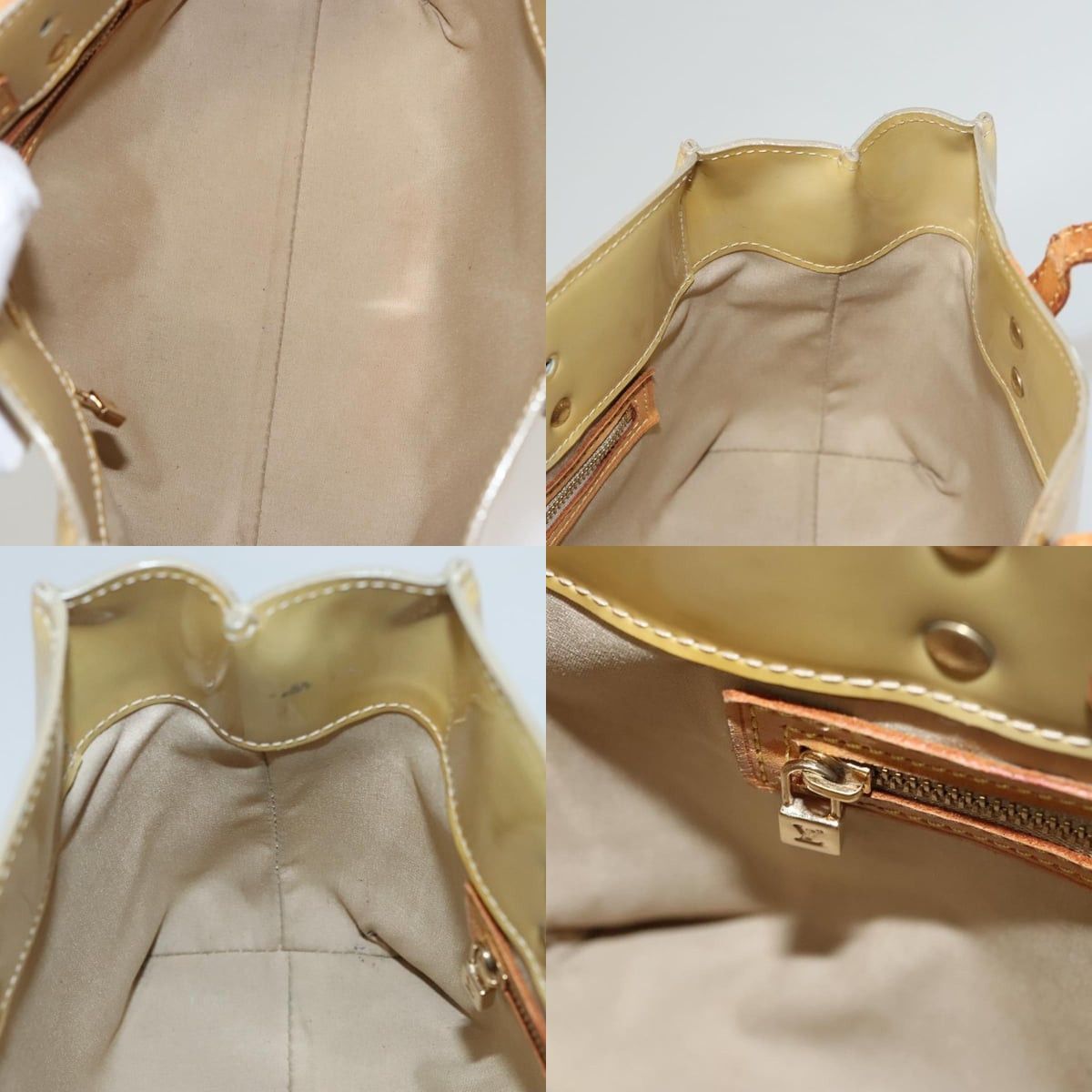 Louis Vuitton LOUIS VUITTON Monogram Vernis Reade PM Hand Bag Beige M91334 Size ONE SIZE - 12 Thumbnail