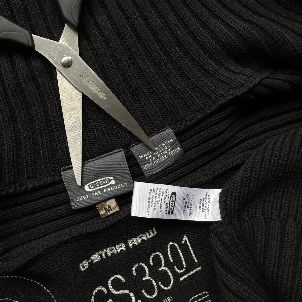 G-Star Mens Knitt Sweater G-Star Raw Full Zip Big Logo Black Size US M / EU 48-50 / 2 - 13 Thumbnail