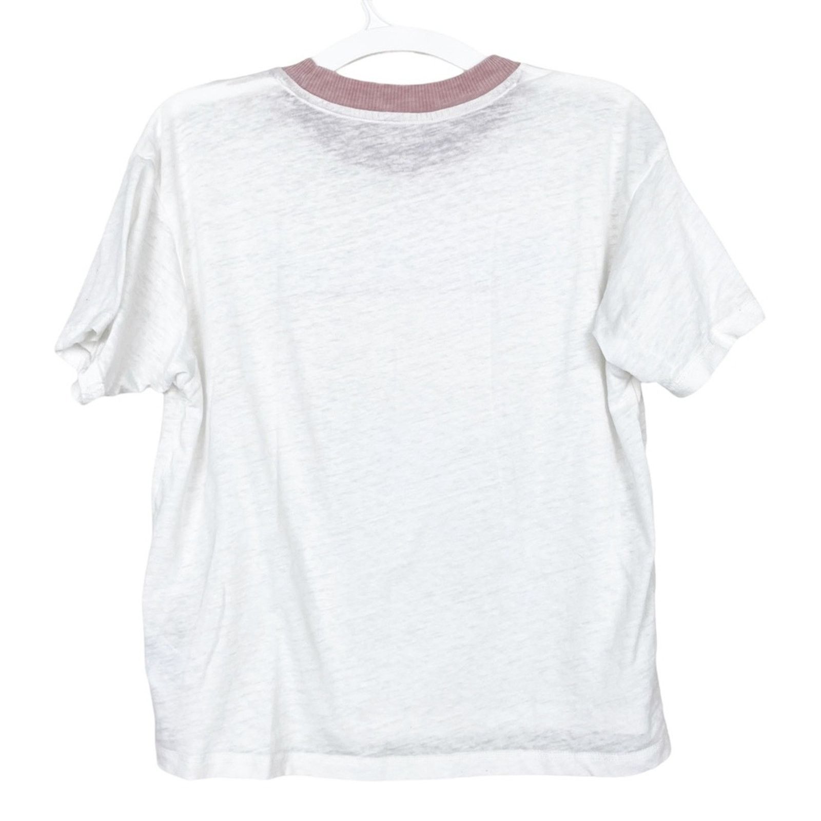 American Eagle Outfitters American Eagle White Burnout Spellout Ringer T Shirt Sz XS Size XS / US 0-2 / IT 36-38 - 5 Thumbnail