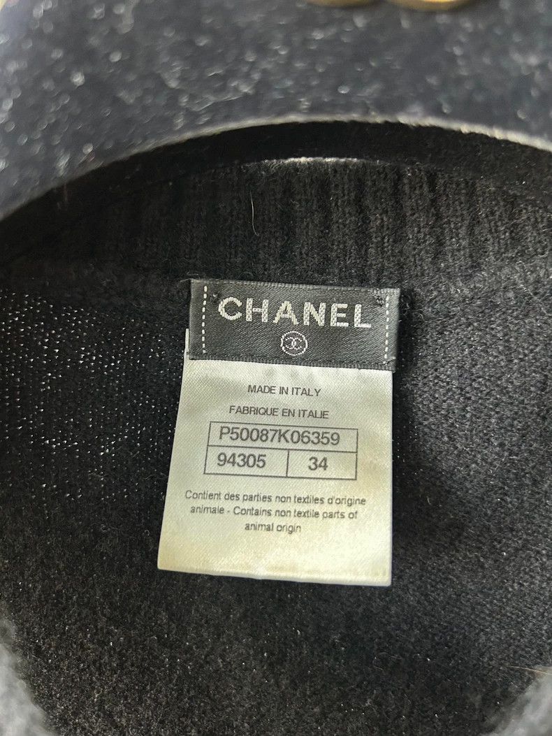 Chanel Chanel Black cashmere knitted stitching pearl sleeveless dr Size XXS / US 00 / IT 34 - 5 Thumbnail