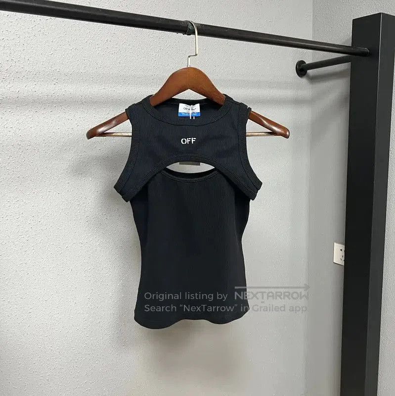 Off-White Off-White Black Cotton Women's Tank Top . Size L / US 10 / IT 46 - 1 Thumbnail