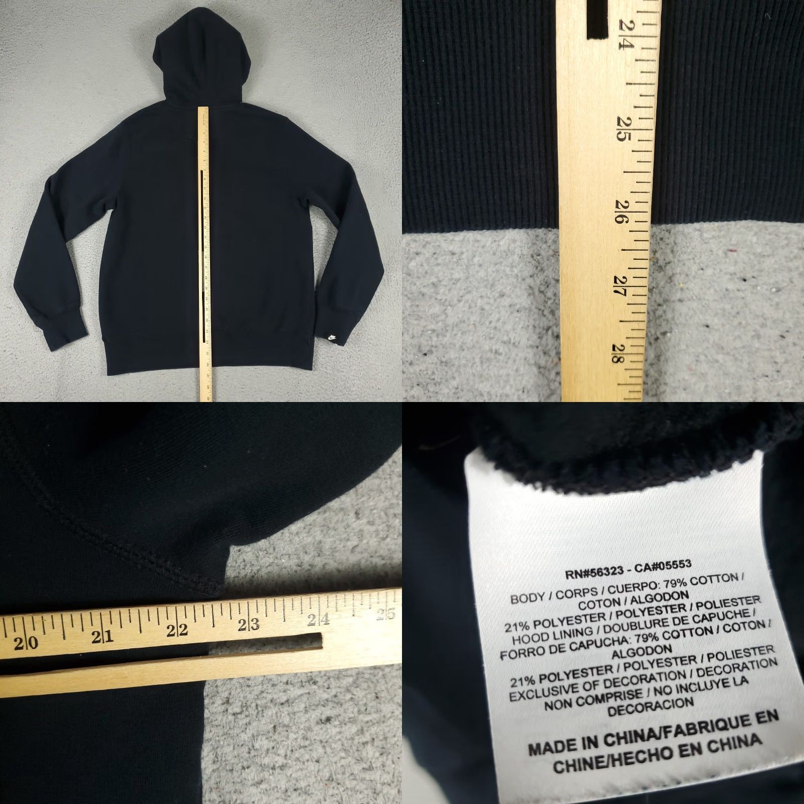 Nike Nike Hoodie Mens L Black Swoosh Pullover Sweatshirt Logo Mock Neck Adjustable Hooded All Seasons 90s Modern Outdoor Sports Mens Size US L / EU 52-54 / 3 - 8 Thumbnail