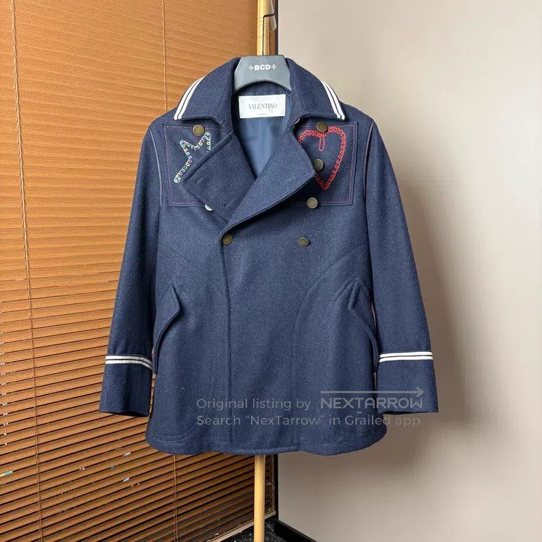 Valentino Valentino Navy cashmere coat Size S / US 4 / IT 40 - 1 Thumbnail